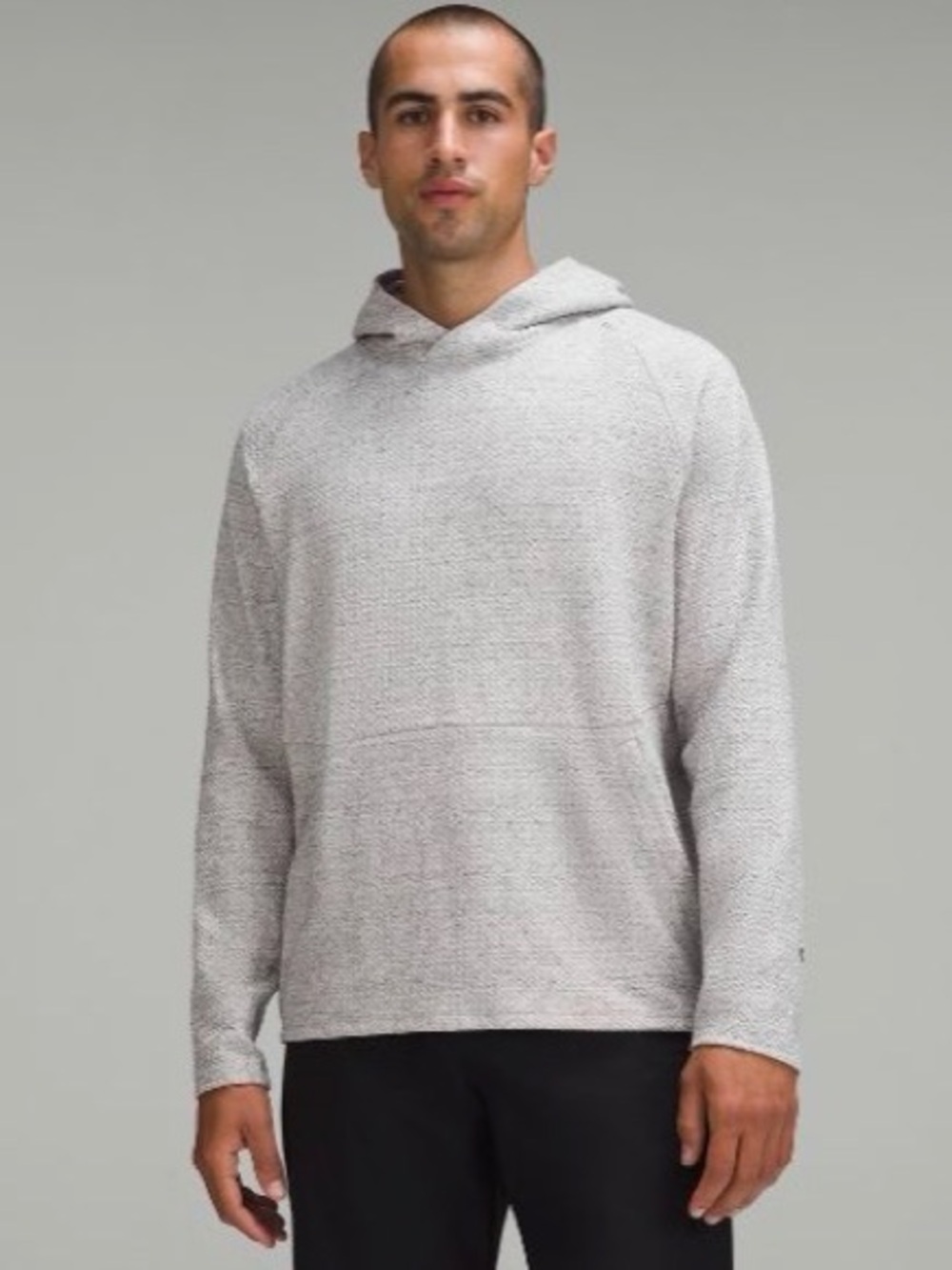 Lululemon Light Gray Men's Hooded Long-Sleeve Shirt - Casual Pullover